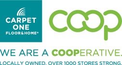 Carpet One Coop logo that is also a hyperlink to more info showing that we are part of a coop that is locally owned, but has the power of a cooperative buying group